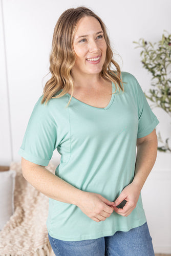 Bamboo V Neck Tee - Mint