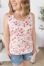 Load image into Gallery viewer, Luxe Crew Tank - Ivory Pink Floral