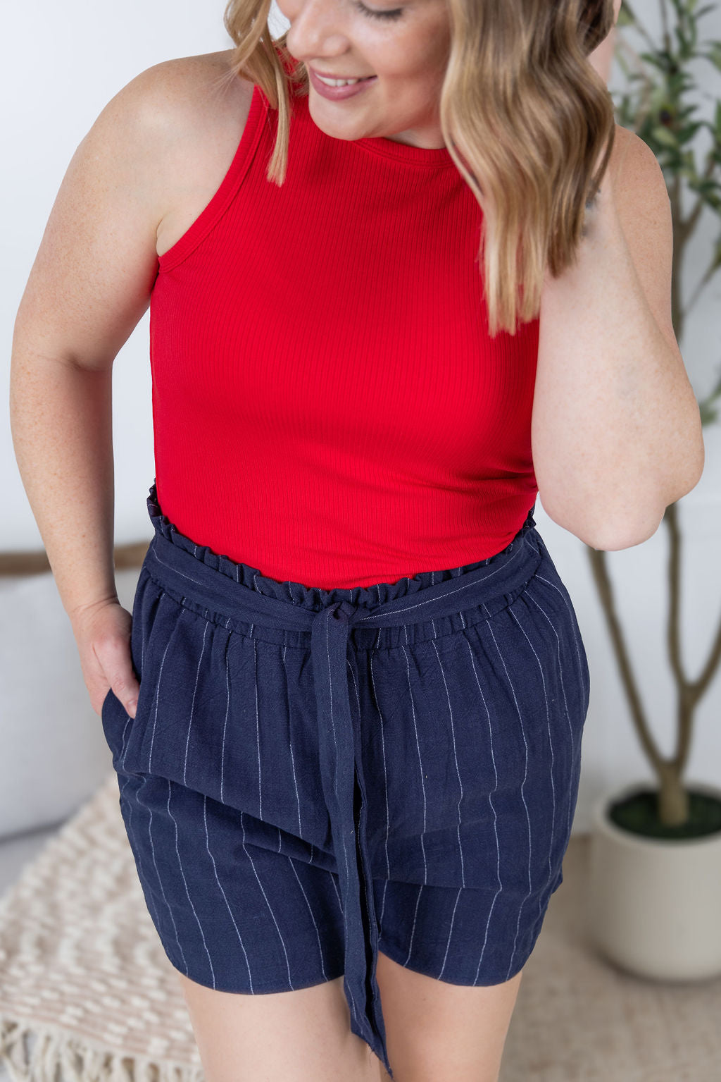 Libby Linen Shorts - Navy