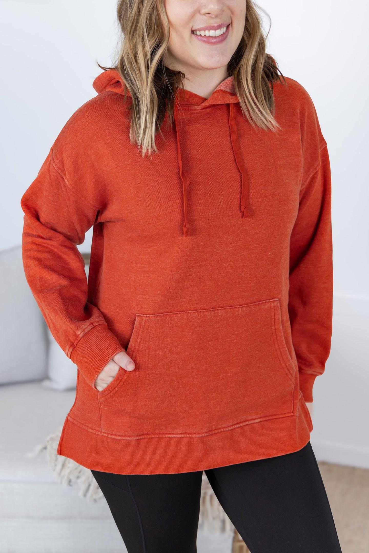 Vintage Wash Hoodie - Rust