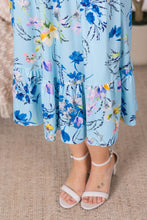 Load image into Gallery viewer, Bailey Dress - Light Blue Floral Bliss