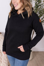 Load image into Gallery viewer, Tatum Textured Pullover Hoodie - Black