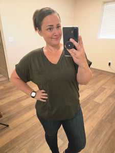 IN STOCK Sierra Pocket Top - Olive