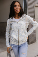 Load image into Gallery viewer, FullZip Sweatshirt - Blue Ribbon Blooms