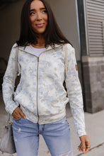 Load image into Gallery viewer, FullZip Sweatshirt - Blue Ribbon Blooms