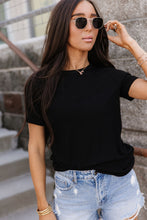 Load image into Gallery viewer, Ribbed Lulu Tee - Noir