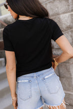 Load image into Gallery viewer, Ribbed Lulu Tee - Noir