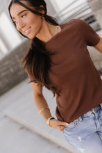 Load image into Gallery viewer, Ribbed Lulu Tee - Coffee