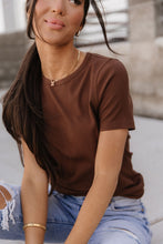 Load image into Gallery viewer, Ribbed Lulu Tee - Coffee