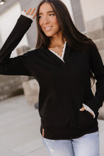 Load image into Gallery viewer, Henley Hoodie - Midnight Lace