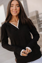 Load image into Gallery viewer, Henley Hoodie - Midnight Lace