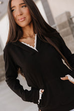 Load image into Gallery viewer, Henley Hoodie - Midnight Lace