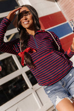 Load image into Gallery viewer, HalfZip Sweatshirt - Sailaway Stripes