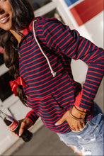 Load image into Gallery viewer, HalfZip Sweatshirt - Sailaway Stripes