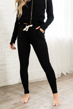 Load image into Gallery viewer, Waffle Knit Joggers- Black Jack