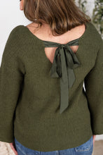 Load image into Gallery viewer, Bethany Bow Knit Sweater - Olive