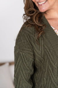 Brooks Button Sweater Cardigan - Olive