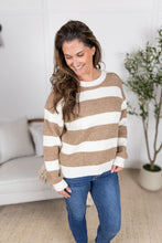 Load image into Gallery viewer, Tan and Ivory Stripe Sweater