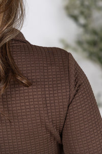 Whitley Waffle Snap Pullover - Brown