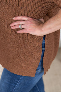 Annie Open Knit Top - Brown
