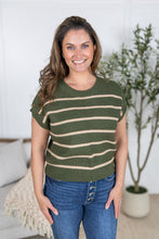 Load image into Gallery viewer, Striped Sweater Top - Olive
