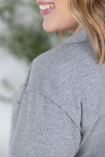 Load image into Gallery viewer, Waffle Knit Button Top - Grey
