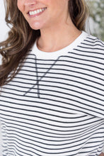 Load image into Gallery viewer, Lola Striped Thermal Top - White
