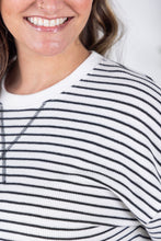 Load image into Gallery viewer, Lola Striped Thermal Top - White