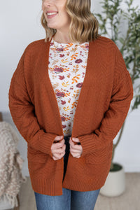 Billie Open Knit Cardigan - Rust