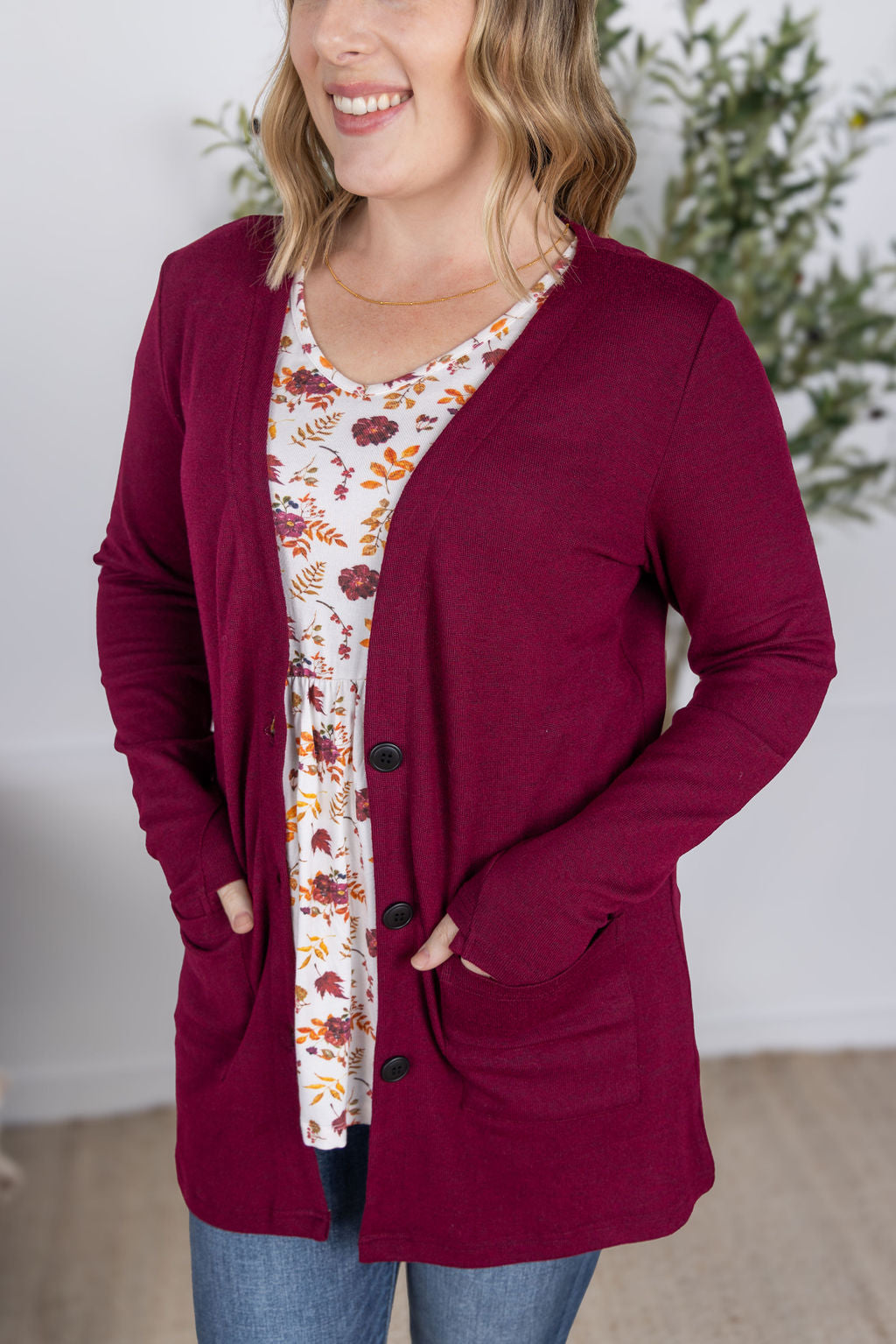 Cori Cardigan - Burgundy