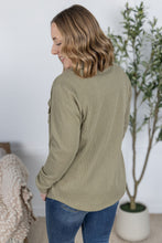 Load image into Gallery viewer, Thermal Knit Button Top - Light Olive