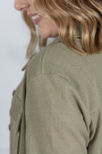Load image into Gallery viewer, Thermal Knit Button Top - Light Olive