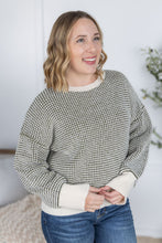 Load image into Gallery viewer, Charlotte Sweater - Olive and Cream