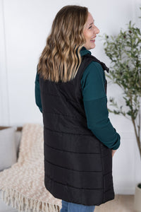 Harlow Long Vest - Black