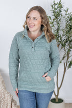 Load image into Gallery viewer, Geometric Button Snap Pullover - Sage