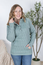 Load image into Gallery viewer, Geometric Button Snap Pullover - Sage