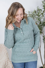 Load image into Gallery viewer, Geometric Button Snap Pullover - Sage
