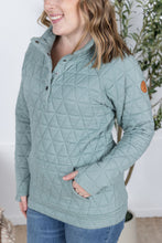 Load image into Gallery viewer, Geometric Button Snap Pullover - Sage