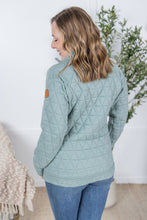 Load image into Gallery viewer, Geometric Button Snap Pullover - Sage