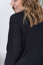 Load image into Gallery viewer, Corrine Ribbed Pullover Top - Black