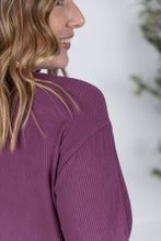 Load image into Gallery viewer, Corrine Ribbed Pullover Top - Plum