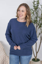 Load image into Gallery viewer, Corrine Ribbed Pullover Top - Navy