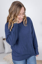 Load image into Gallery viewer, Corrine Ribbed Pullover Top - Navy
