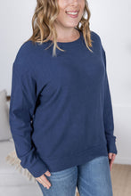 Load image into Gallery viewer, Corrine Ribbed Pullover Top - Navy