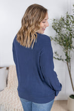 Load image into Gallery viewer, Corrine Ribbed Pullover Top - Navy