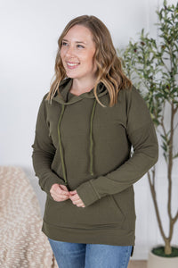 Kacey Ribbed Hoodie - Olive