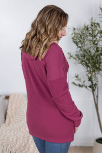 Kacey Ribbed Hoodie - Mulberry
