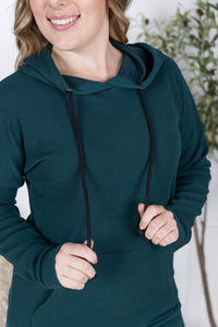 Kacey Ribbed Hoodie - Deep Teal