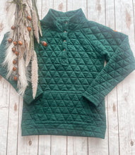 Load image into Gallery viewer, Geometric Button Snap Pullover - Evergreen