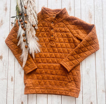 Load image into Gallery viewer, Geometric Button Snap Pullover - Rust